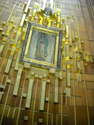 La Virgen de Guadalupe. Es la tilma auténtica de Juan Diego.